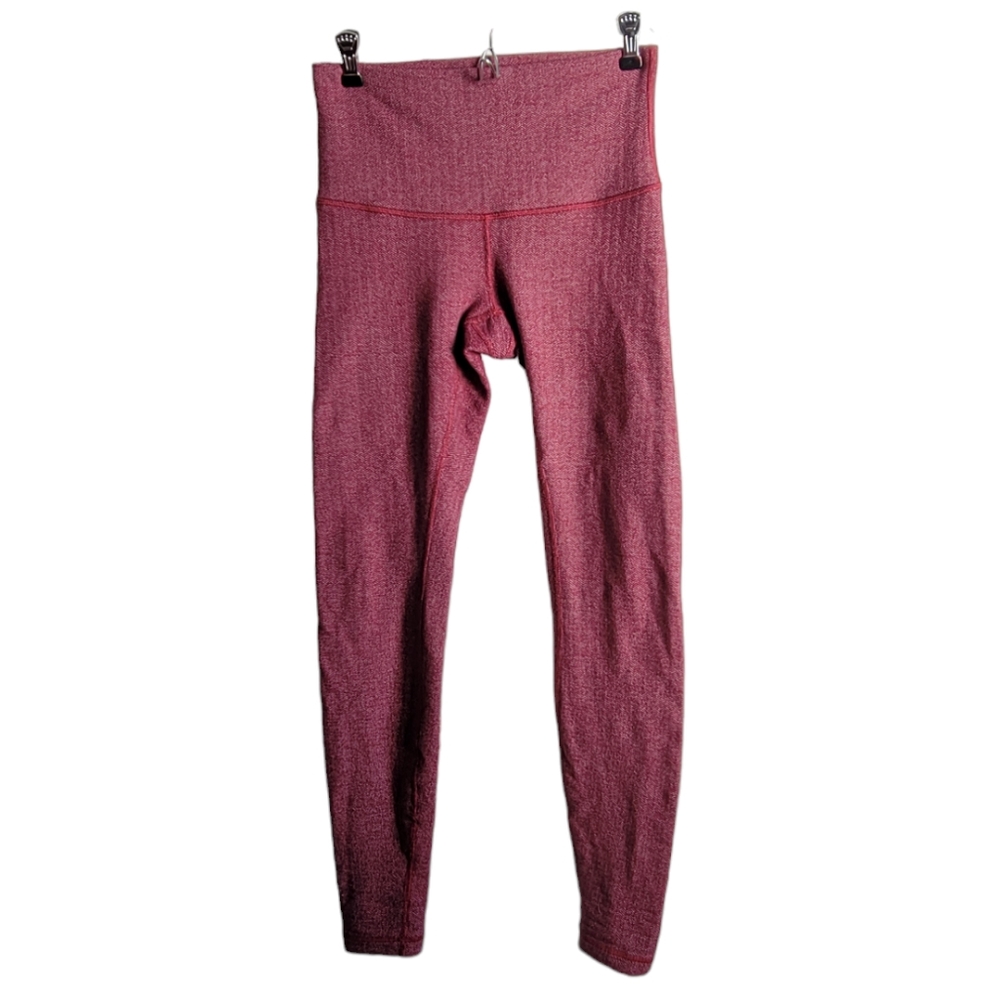 LULULEMON Wunder Under High Rise Red Herringbone Leggings 6